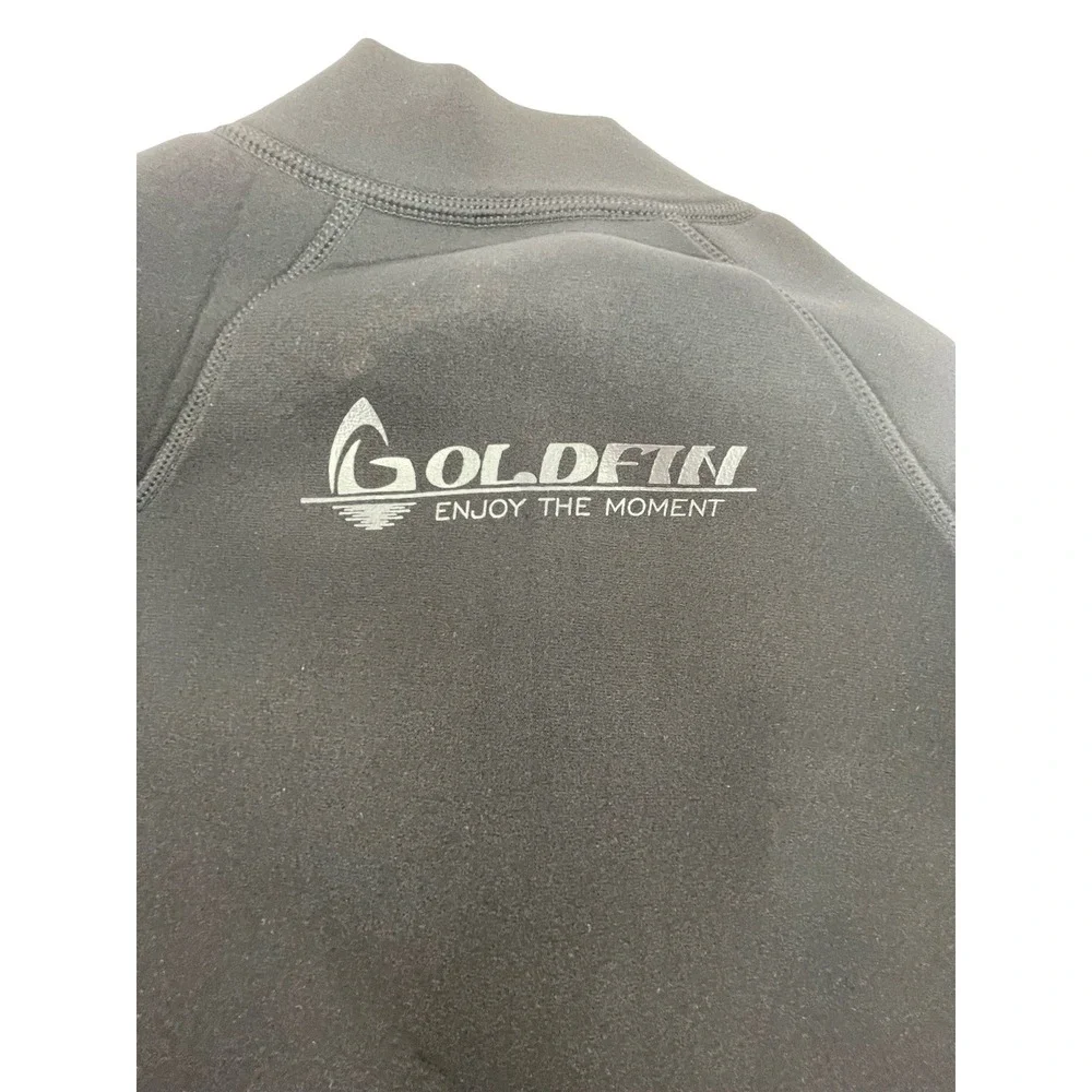 Goldfin Men Wetsuit Jacket Front Zip Black Neoprene Medium